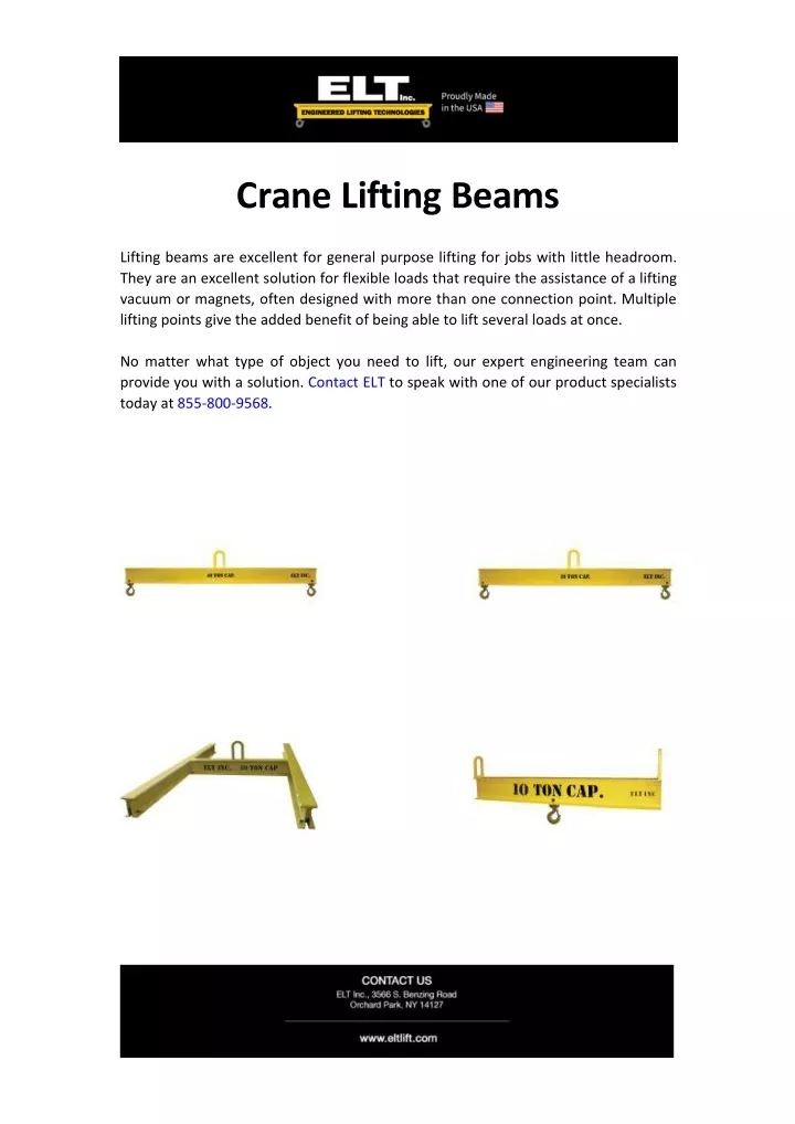 crane lifting beams