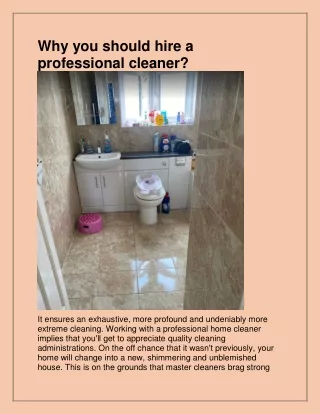 why you should hire a professional cleaner