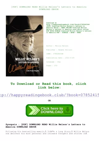 [PDF] DOWNLOAD READ Willie Nelson's Letters to America DOWNLOAD EBOOK
