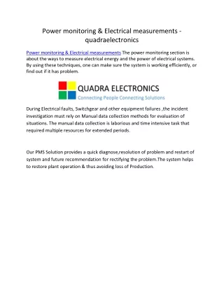 Power monitoring & Electrical measurements - quadraelectronics