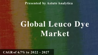 Leuco Dye Market is expected to show an impressive growth rate between 2022