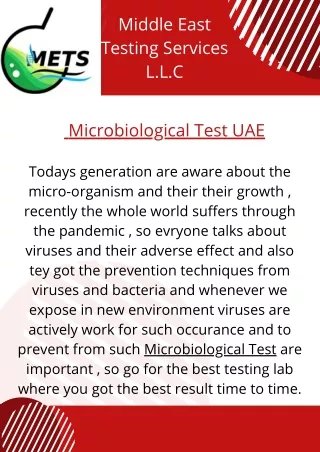 Microbiological Test | MEtslab-UAE