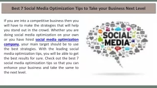 best 7 social media optimization tips to take