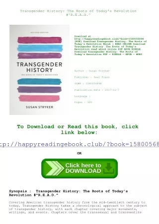 <EBOOK> Transgender History The Roots of Today's Revolution #^R.E.A.D.^