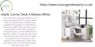 Looking for vidaXL Corner Desk 4 Shelves White