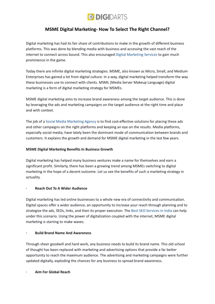 msme digital marketing how to select the right