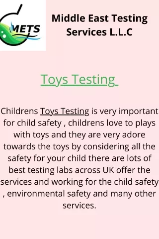 Toys Testing | Metslab-UAE