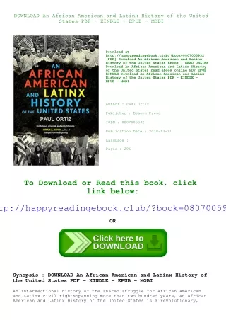 DOWNLOAD An African American and Latinx History of the United States PDF - KINDL
