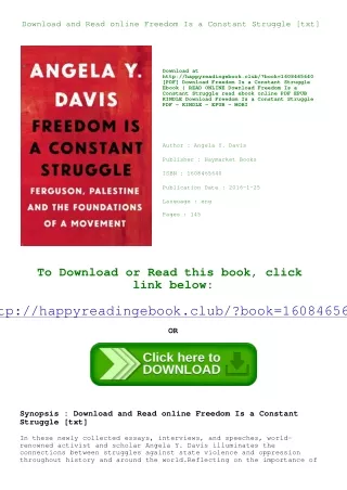 Download and Read online Freedom Is a Constant Struggle [txt]