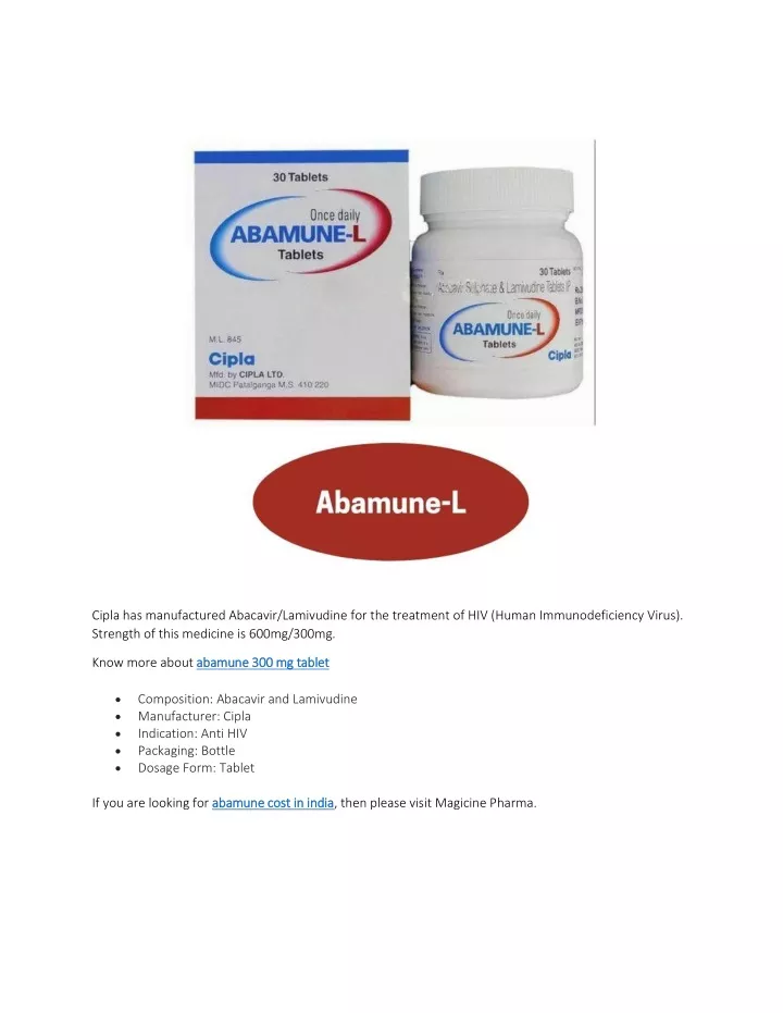 cipla has manufactured abacavir lamivudine