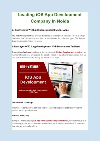 Leading iOS App Development Company In Noida