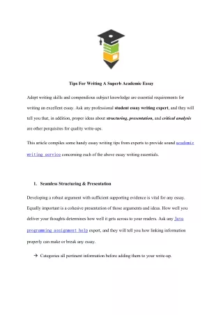 tips for writing a superb academic essay