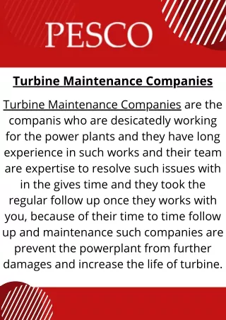 Turbine Maintenance Companies