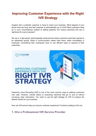 improving customer experience with the right