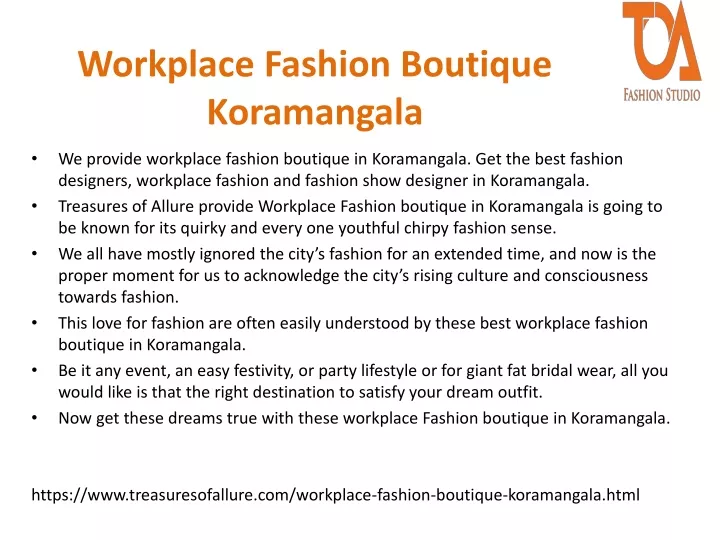 workplace fashion boutique koramangala