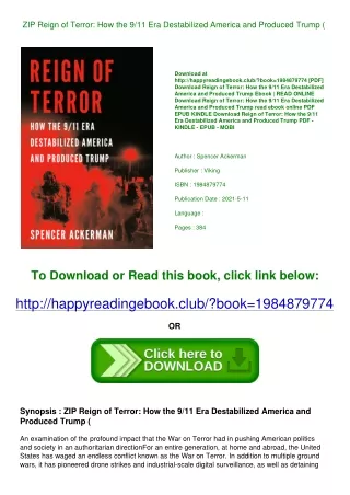ZIP Reign of Terror How the 9/11 Era Destabilized America and Produced Trump (<B