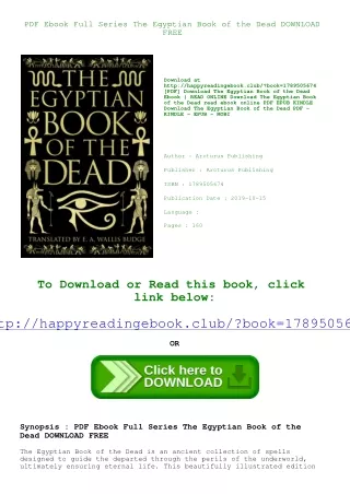 PDF Ebook Full Series The Egyptian Book of the Dead DOWNLOAD FREE