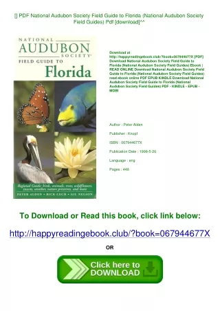 [<DOWNLOAD*PDF>] PDF National Audubon Society Field Guide to Florida (National A