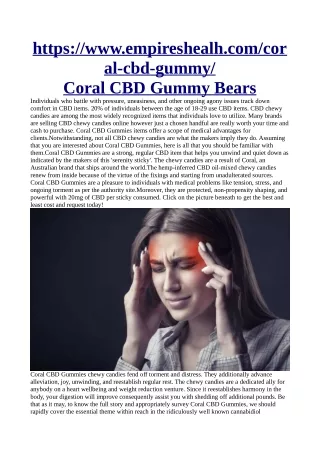 Coral CBD Gummies @>>> https://www.empireshealh.com/coral-cbd-gummy/