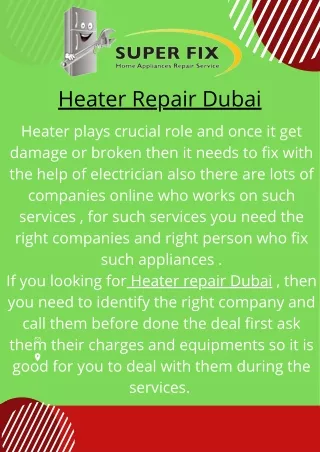Heater Repair Dubai
