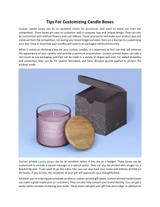tips for customizing candle boxes
