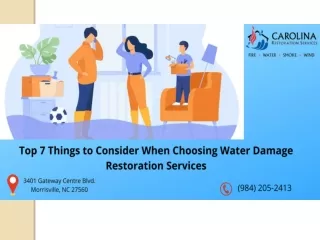 Top 7 Things to Consider When Choosing Water Damage Restoration Services
