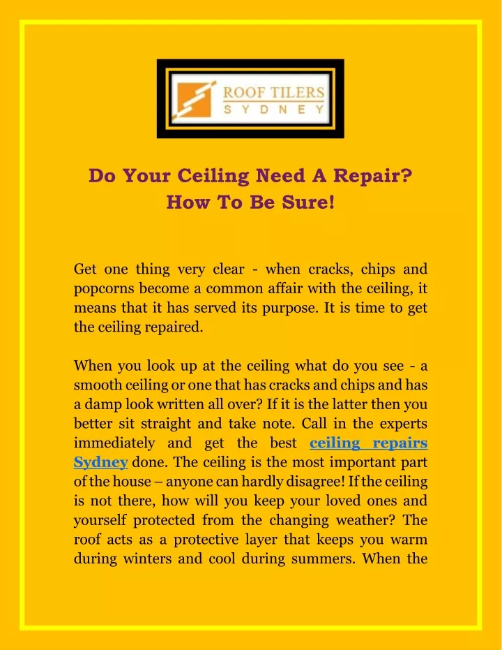 do your ceiling need a repair how to be sure