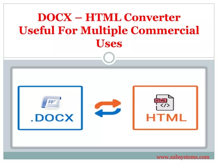 docx html converter useful for multiple commercial uses