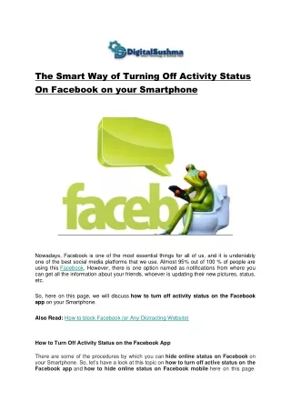 the smart way of turning off activity status