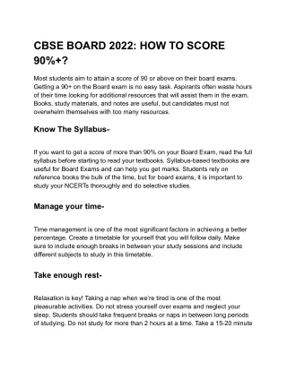 CBSE BOARD 2022_ HOW TO SCORE 90%