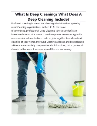 What Is Deep Cleaning