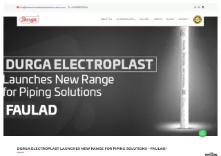 DURGA ELECTROPLAST LAUNCHES NEW RANGE FOR PIPING SOLUTIONS – FAULAD!
