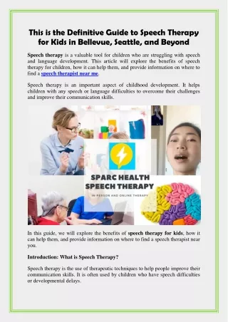 This is the Definitive Guide to Speech Therapy for Kids in Bellevue, Seattle, and Beyond