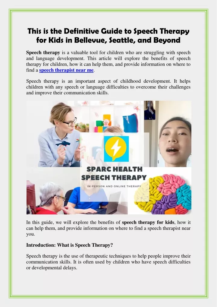 this is the definitive guide to speech therapy