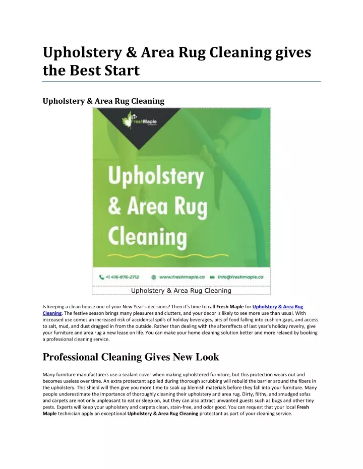 upholstery area rug cleaning gives the best start