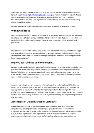 Best Digital Marketing Course in India