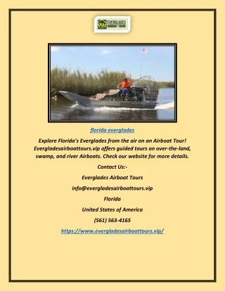 Florida Everglades | Evergladesairboattours.vip