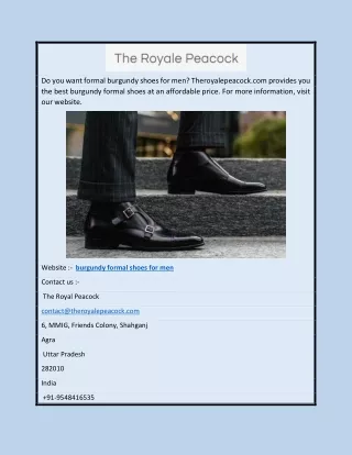 Burgundy formal shoes for men | Theroyalepeacock.com