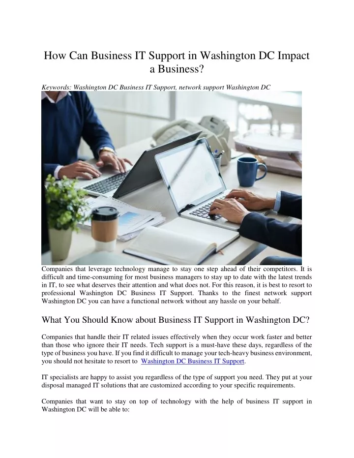 how can business it support in washington