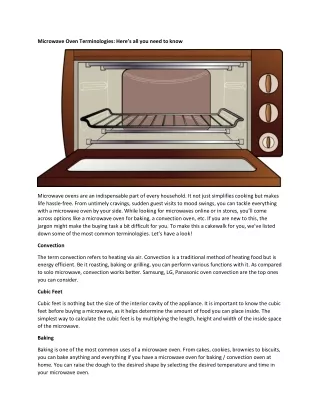 microwave oven terminologies here s all you need