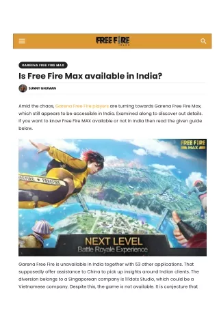 Is Free Fire Max available in India