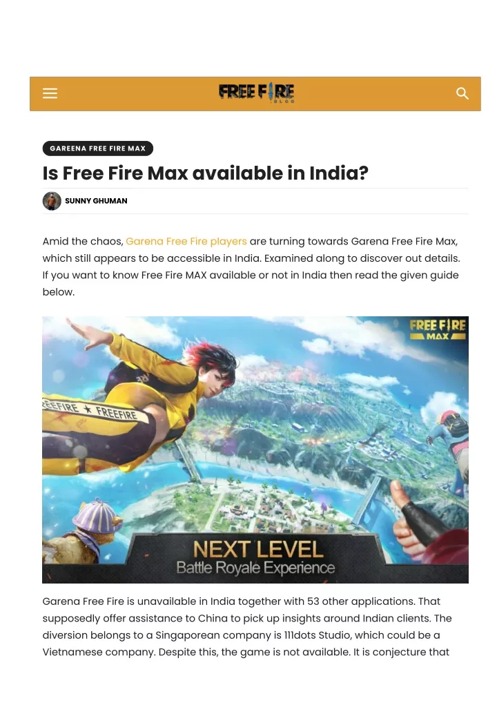 gareena free fire max is free fire max available