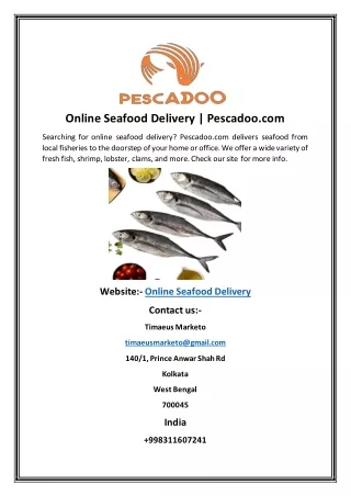 Online Seafood Delivery | Pescadoo.com