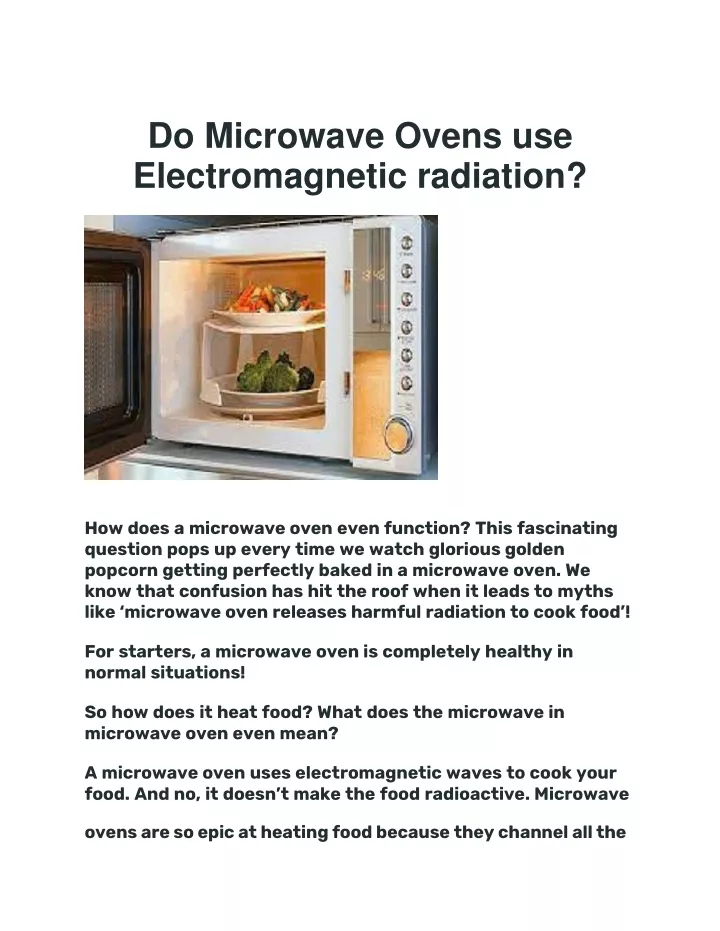 do microwave ovens use electromagnetic radiation