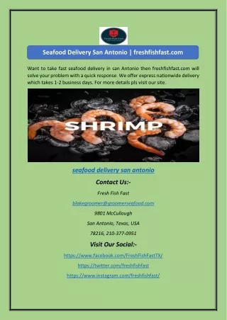 Seafood Delivery San Antonio | freshfishfast.com