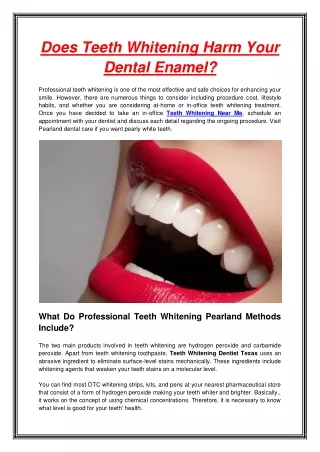 Does Teeth Whitening Harm Your Dental Enamel