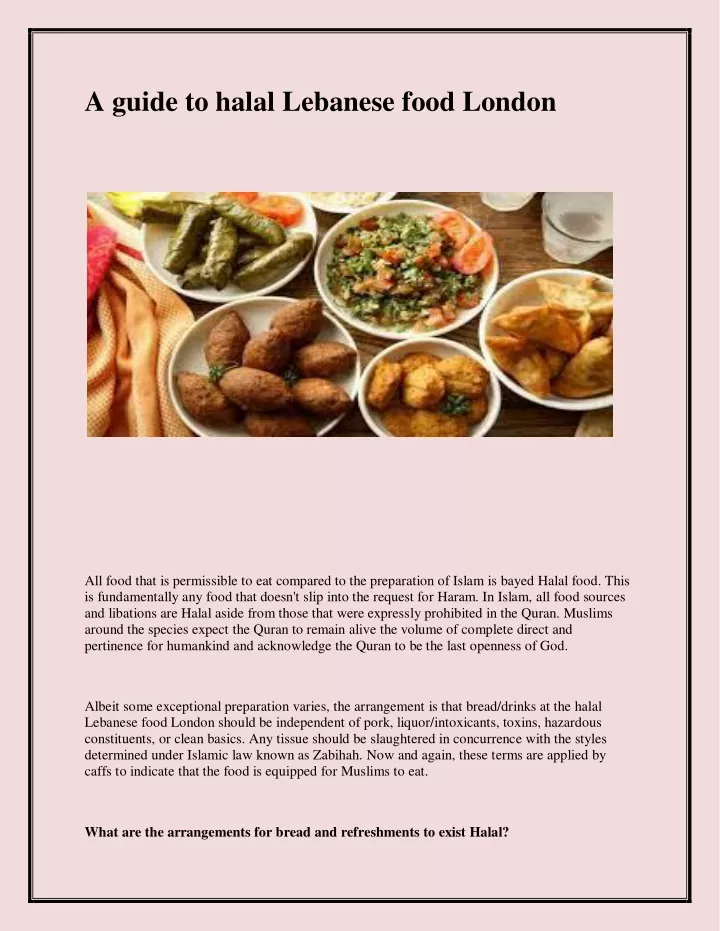 a guide to halal lebanese food london