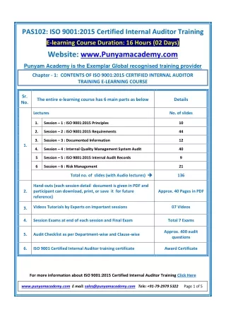 pas102 iso 9001 2015 certified internal auditor