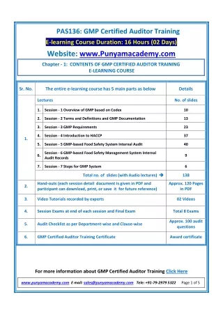 pas136 gmp certified auditor training