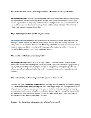discover how the most effective marketing